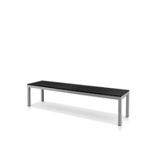 6' Backless Bench Kessler Silver Frame with Black Seat